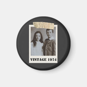 Custom Childhood Photo & Year Vintage Personalized Magnet