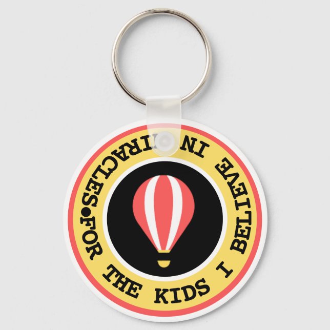Custom Children's Miracle Network Name Red Yellow  Key Ring (Front)