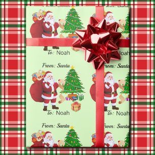 Custom Child's NAME From Santa Cute Wrapping Paper