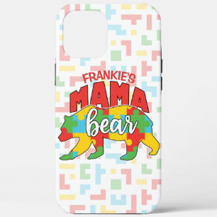 Custom Childs NAME Mama Bear Autism Awareness Mum iPhone 12 Pro Max Case