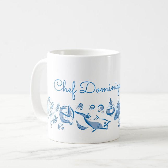 Custom Chinese Cuisine Ink Drawing Mug (Front Left)
