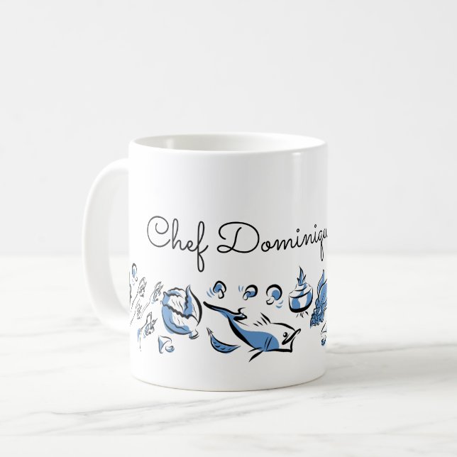 Custom Chinese Cuisine Ink Drawing Mug (Front Left)