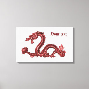 Custom Chinese Dragon Name Fantasy Design Canvas Print