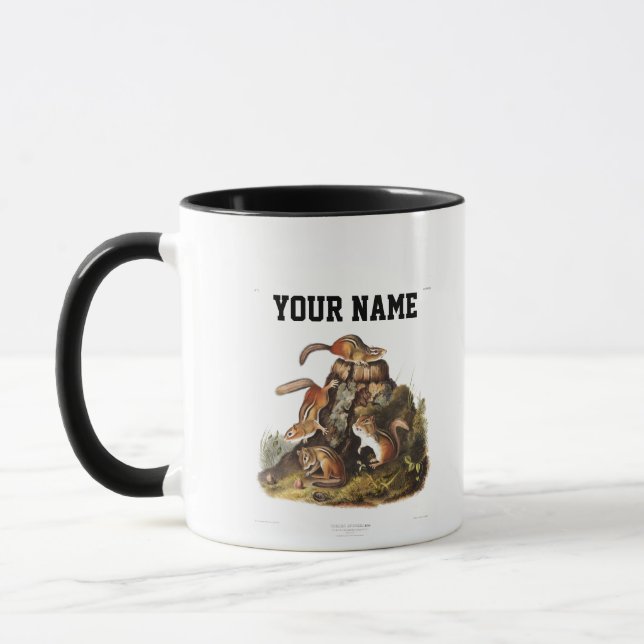 Custom Chipping Squirrel Gifts Two-Tone Coffee  Mug (Left)