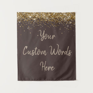 Custom Chocolate Brown Tan Personalised Photobooth Tapestry