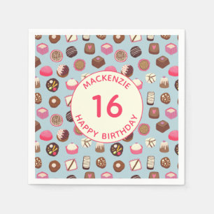 Custom Chocolate Candy Confectionery Birthday Napkin