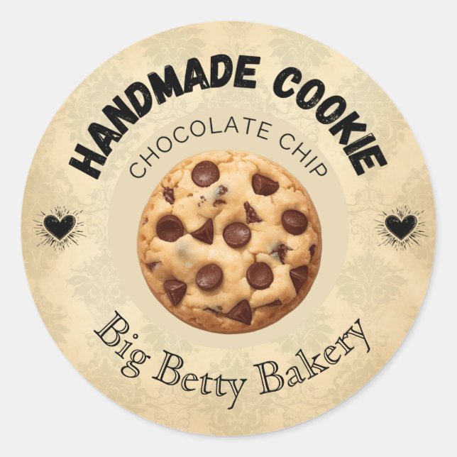 Custom Chocolate Chip Cookie Labels Personalised  (Front)