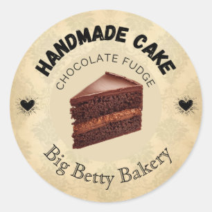 Custom Chocolate Fudge Cake Labels Personalised