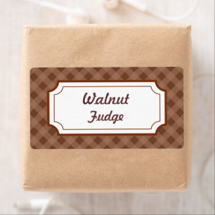 Custom Chocolate Gingham Labels