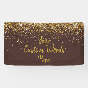 Custom Chocolate & Gold Customised Birthday Party Banner