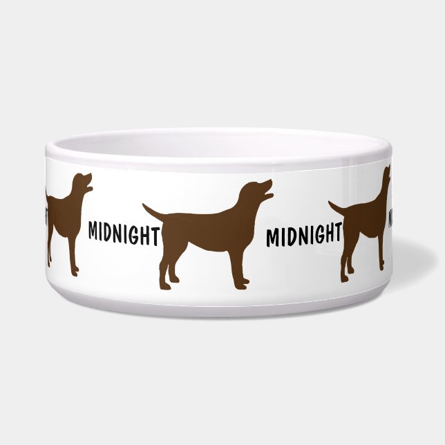 Custom Chocolate Lab Dog Bowl (Front)