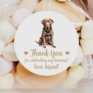 Custom Chocolate Lab Dog Wedding Favour Stickers