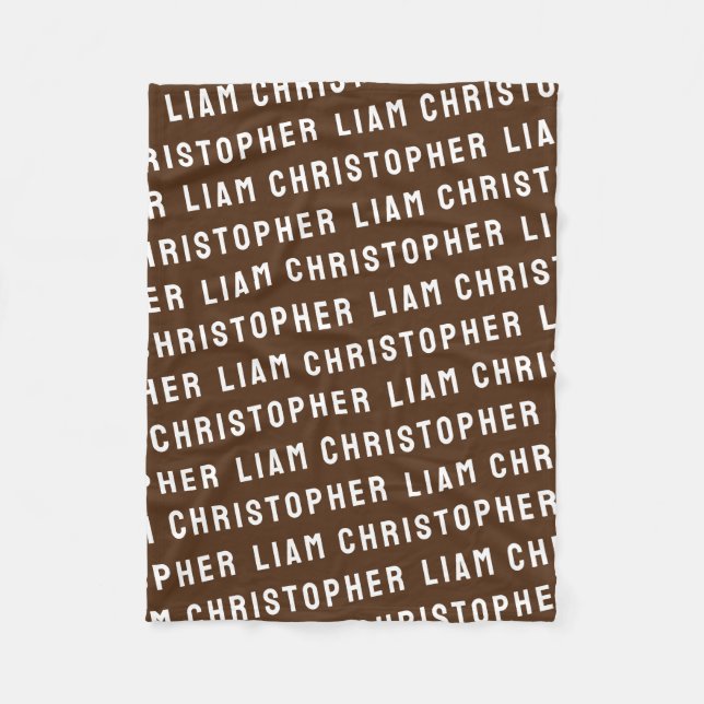 Custom Chocolate Personalised Son Baby Boy Gift Fleece Blanket (Front)