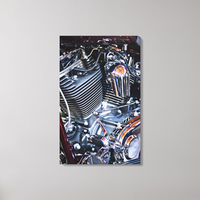 Custom chopper engine canvas print (Front)