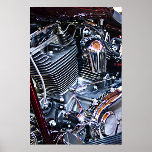 Custom chopper engine poster