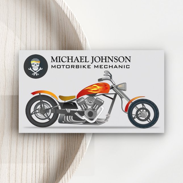 Custom Chopper | Motorbike | Motorcycle Repair Business Card (Creator Uploaded)