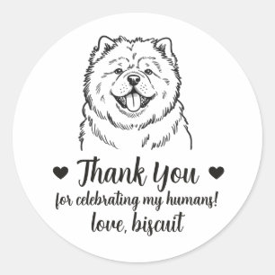 Custom Chow Chow Dog Wedding Favour Stickers
