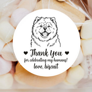 Custom Chow Chow Dog Wedding Favour Stickers