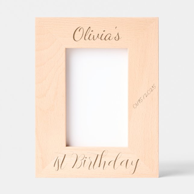 Custom Christening, Baptism, Quinceanera, 4x6" Etched Frames (Front)