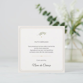 Custom Christening Thank You Card