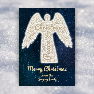 Custom Christian Angel Meaning of Christmas  Holiday Card