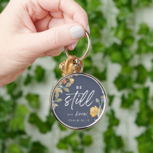 Custom Christian Be Still and Know Key Ring