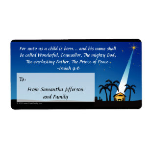 Custom Christian Bible Verse Christmas Gift Tag