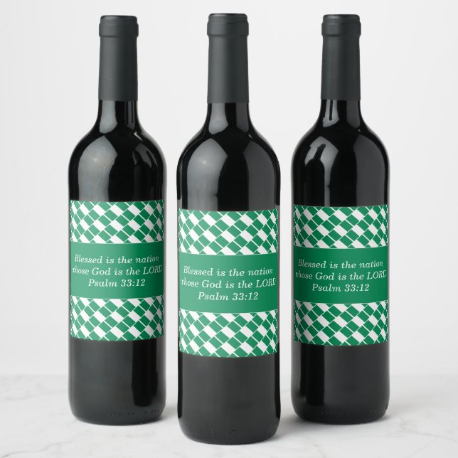 Custom Christian Bible Verse | NIGERIA FLAG Wine Label (Bottles)