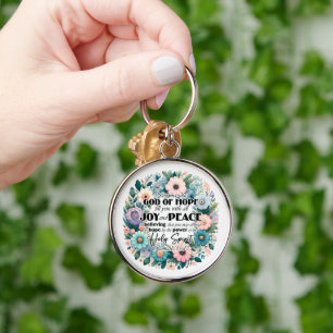 Custom Christian God of Hope and Peace Key Ring