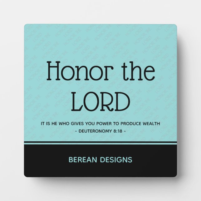 Custom Christian HONOR THE LORD Inspirational US Plaque (Front)
