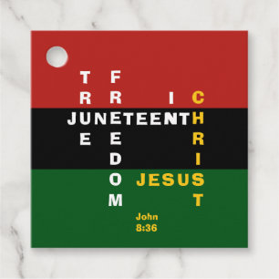 Custom Christian JUNETEENTH Favour Tags
