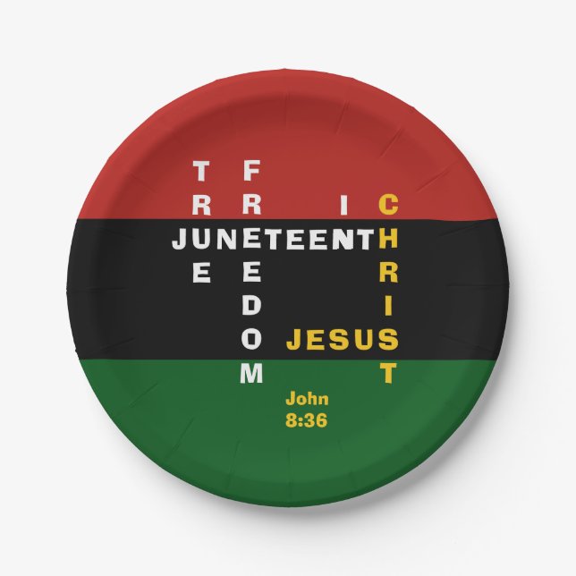 Custom Christian JUNETEENTH Paper Plate (Front)