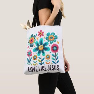 Custom Christian Love Like Jesus Tote Bag