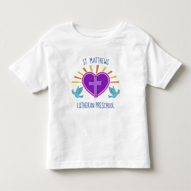 Custom Christian Preschool Cute Private School Toddler T-Shirt (Front)