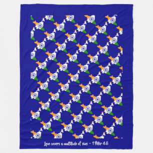 Custom Christian Quote INDIA FLAG Fleece Blanket