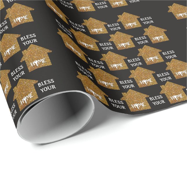 Custom Christian Real Estate BLESS YOUR HOME Wrapping Paper (Roll Corner)