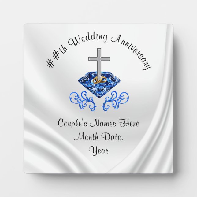 Custom CHRISTIAN Wedding Anniversary Gift Ideas Plaque (Front)