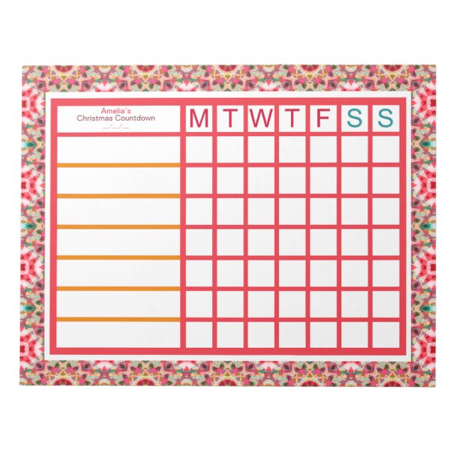 Custom Christmas ADHD Womens Productivity Planner Notepad (Front)