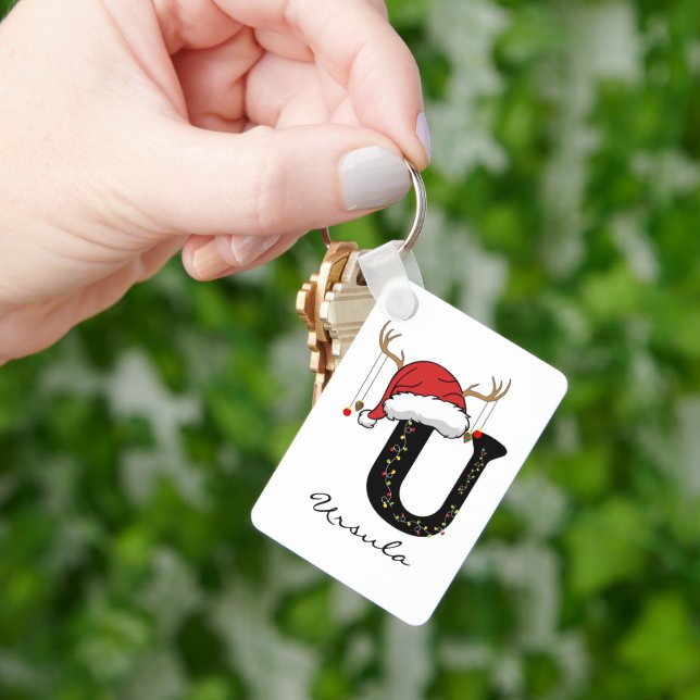 Custom Christmas Alphabet Keychain for Coworkers (Hand)