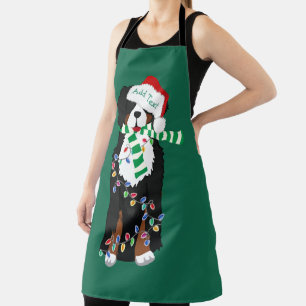 Custom Christmas Bernese Mountain Holiday Dog Apron