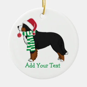 Custom Christmas Bernese Mountain Holiday Dog Ceramic Tree Decoration