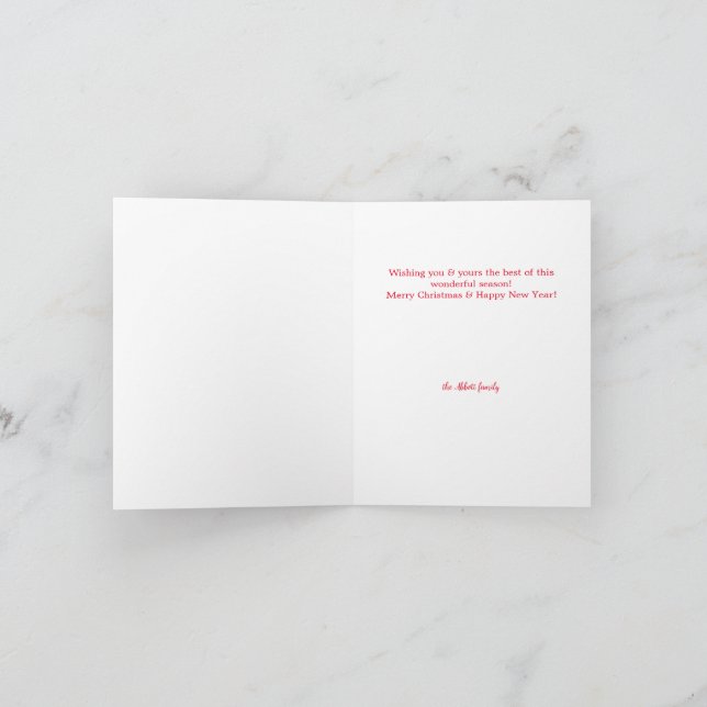 Custom Christmas Bluebird with Candy Cane Holiday Card (Inside)