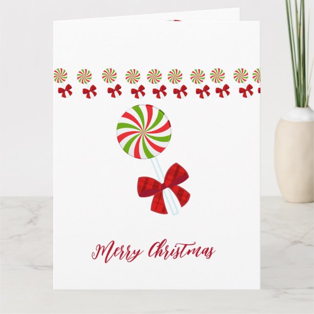 Custom Christmas Candy Cane      Card (Front)
