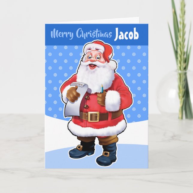 Custom Christmas card "Merry Christmas your name" (Front)