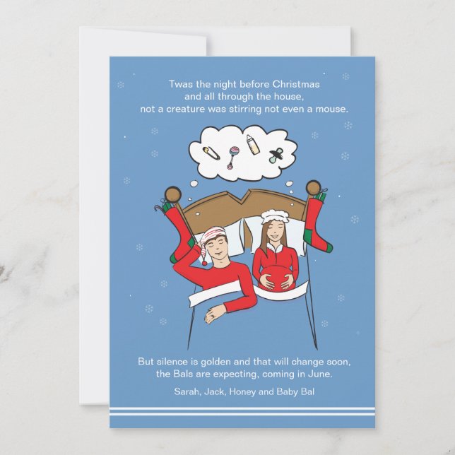 CUSTOM Christmas Card Pregnancy Announcement (Front)