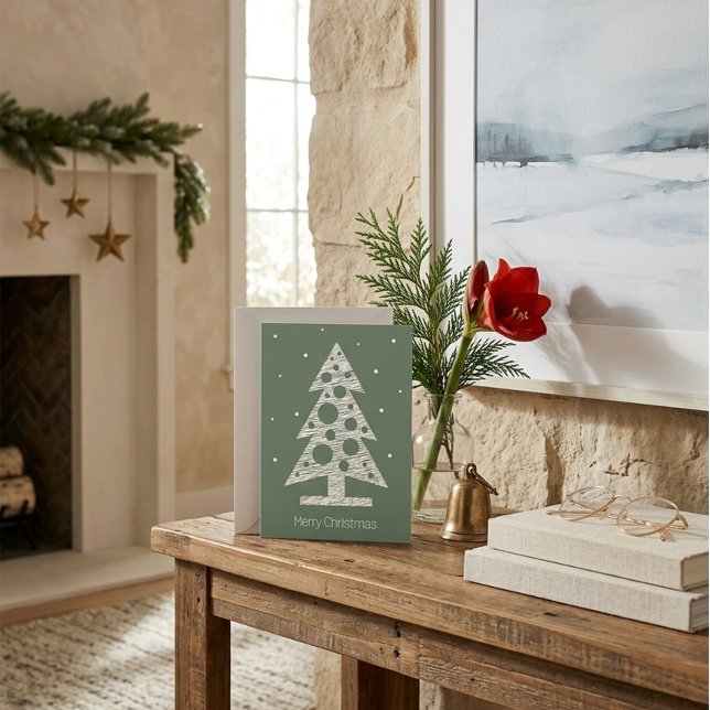 Custom Christmas Card with Abstract Line Art Tree (Creator Uploaded)