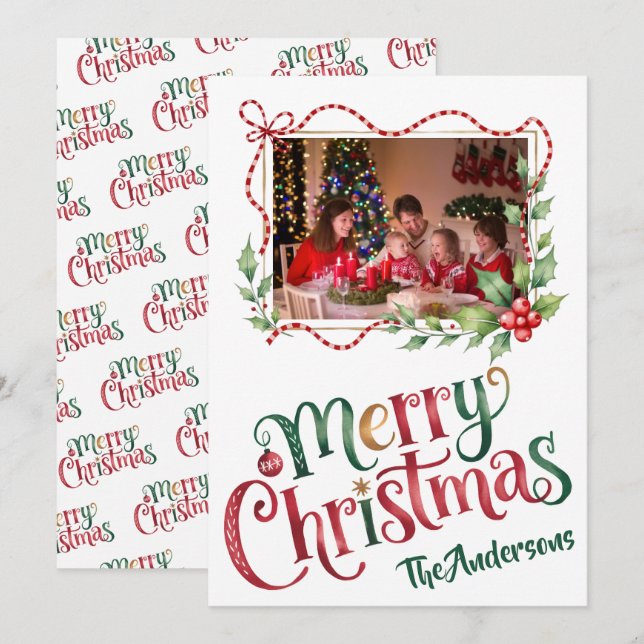 Custom Christmas Card with Photo  (Front/Back)