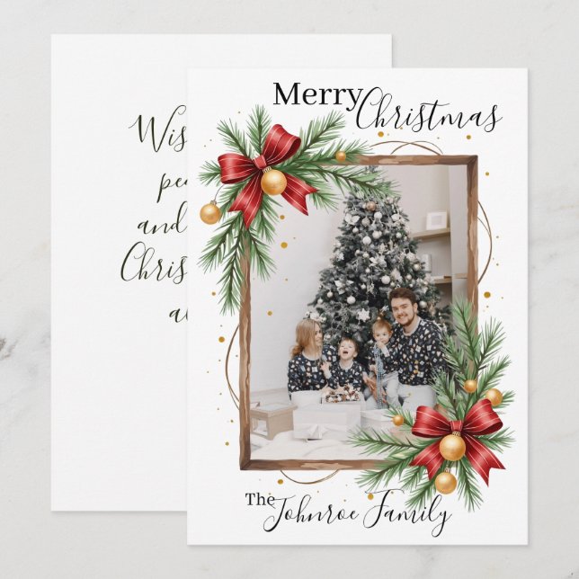 Custom Christmas Card with Photo Frame  (Front/Back)