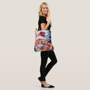 Custom Christmas Cat Tote Bag - Feline Holiday Gif