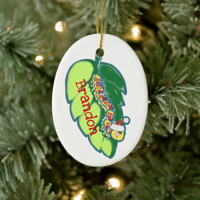 Custom Christmas Caterpillar Legend Tradition Date Ceramic Tree Decoration (Tree)